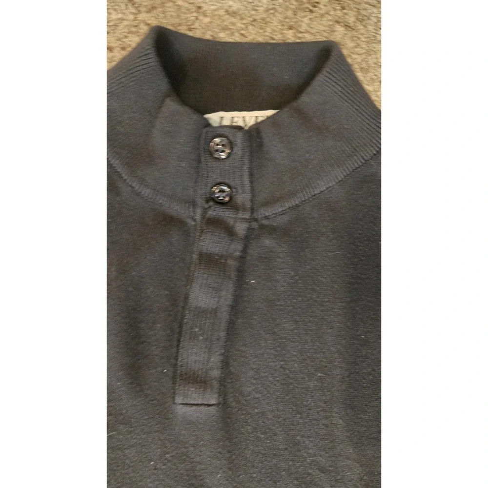 Leveti Mens Made In Italy Black Sweater Size Medium Cotton Modal Mix Comfy Soft
